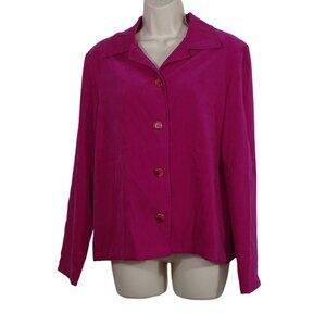 Vintage Y2K Briggs New York Purple Button Up Shirt Jacket Women Size S Work